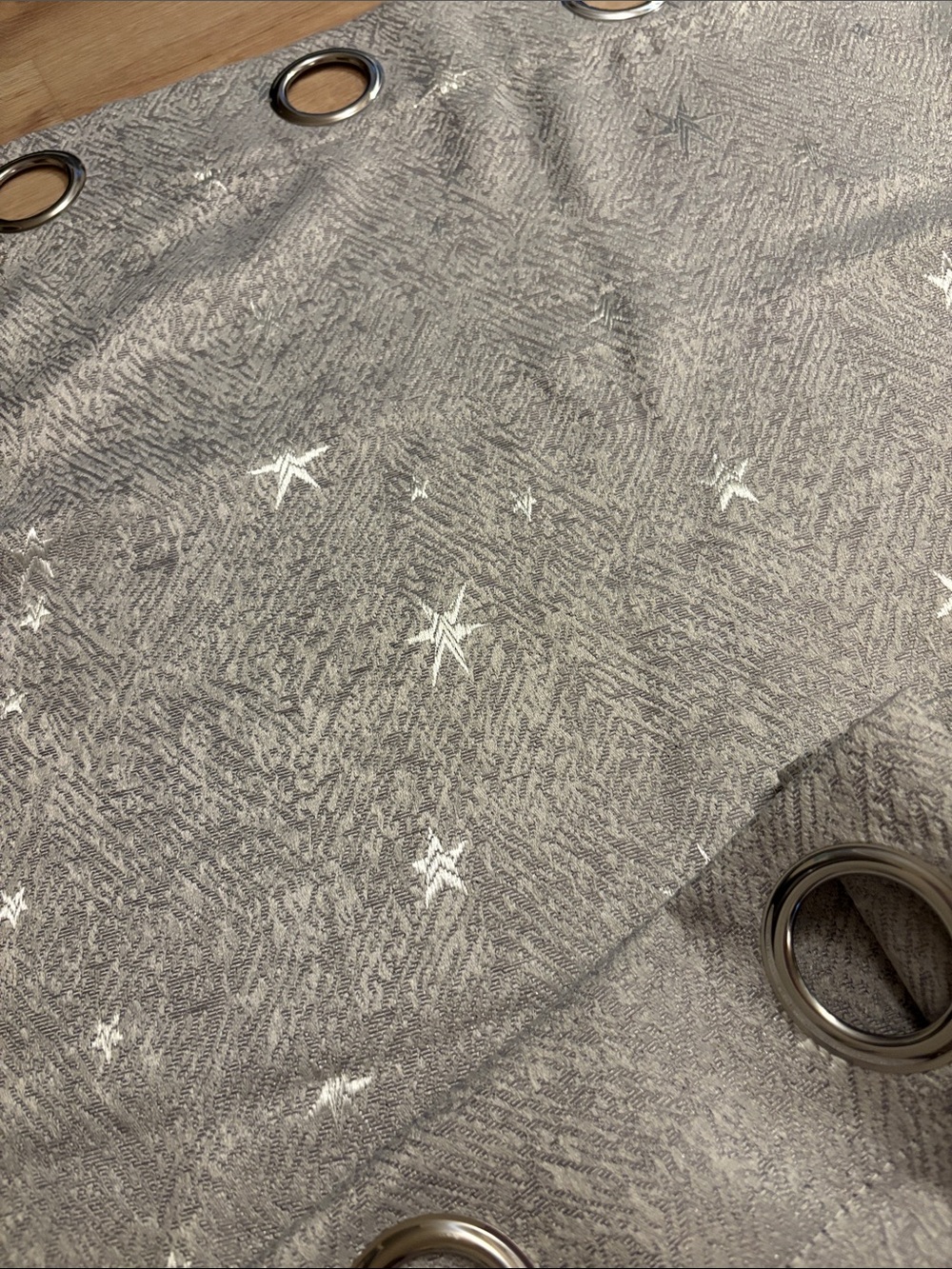Silver Star Pattern Grommet Curtain Panel - Picture 6 of 7